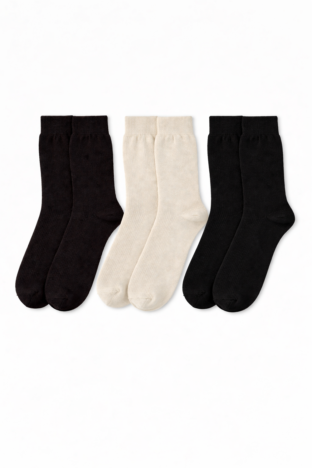 The Trio - Deep Espresso & Ivory & Black Socks